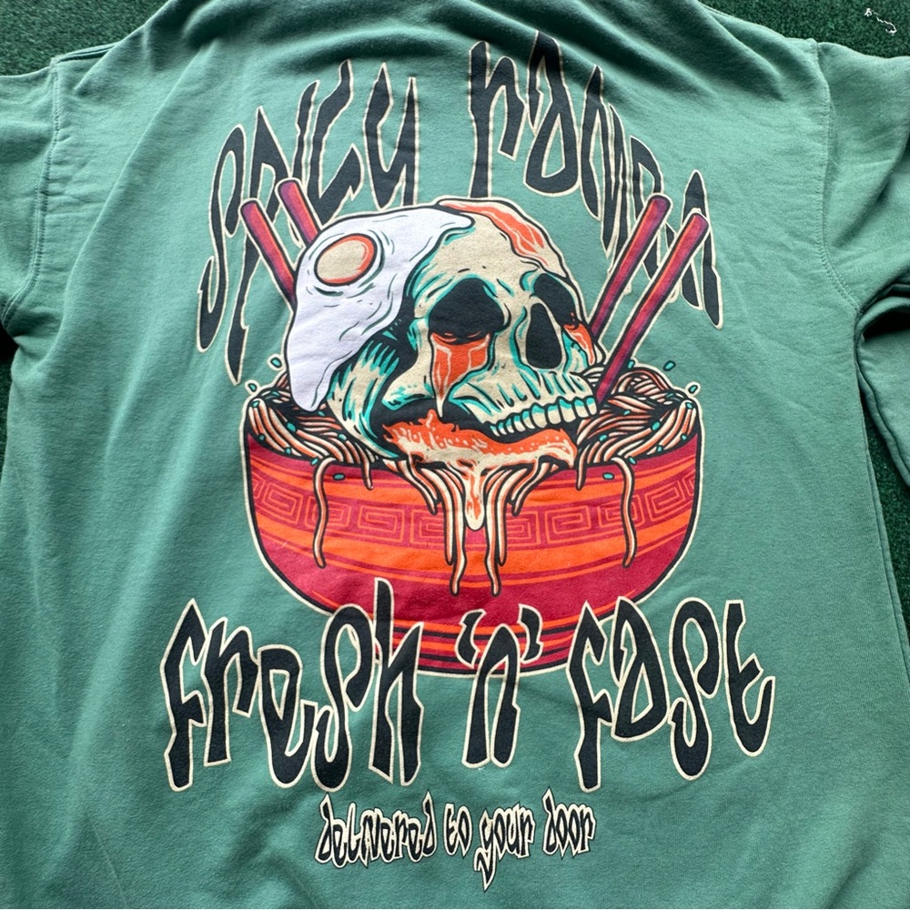 Men's Green Spicy Noodle Graphic Hoodie